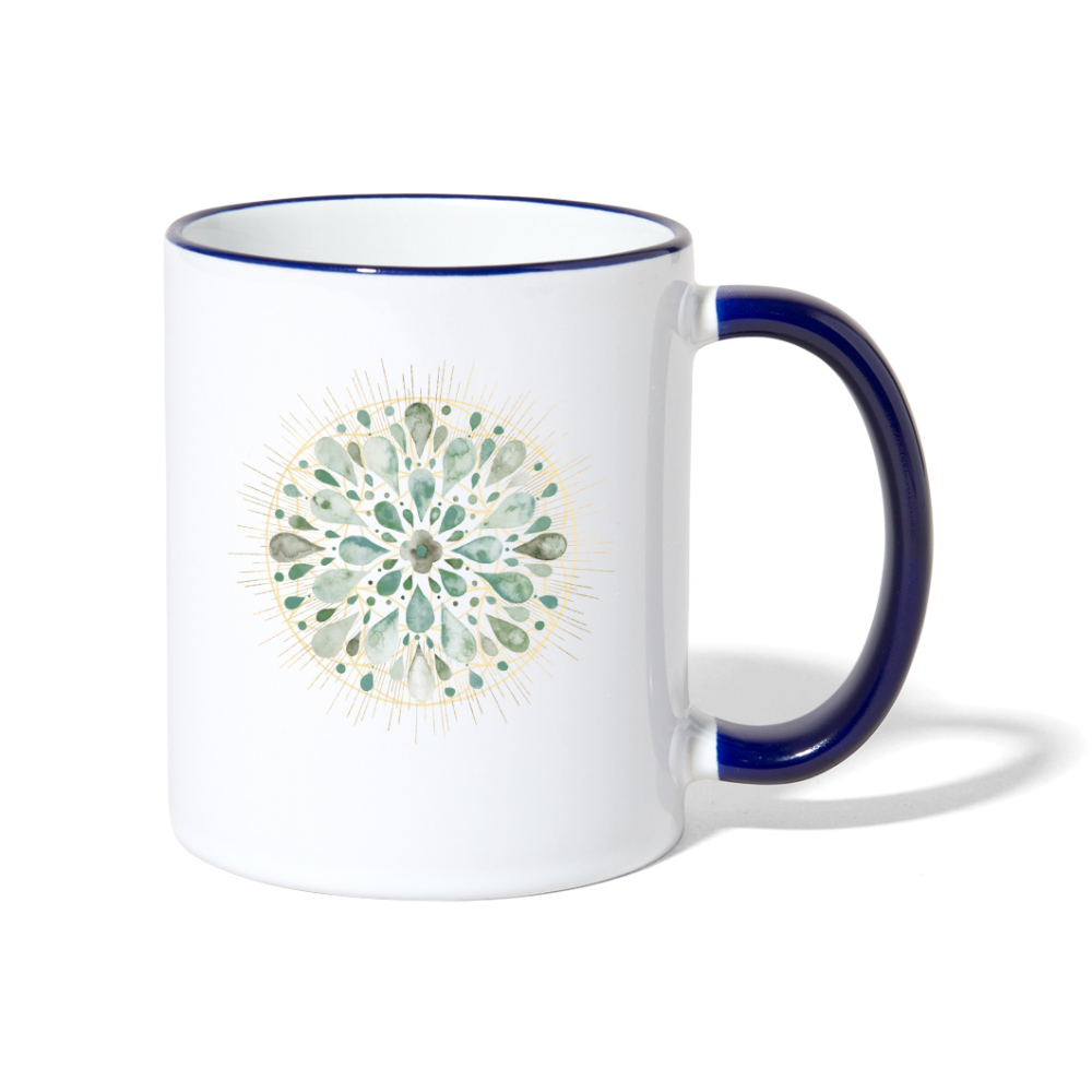 Mandala türkis / Tasse - Weiß/Kobaltblau