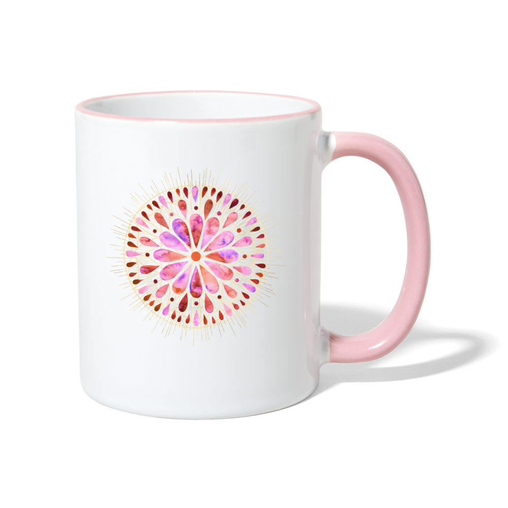 Mandala pink-rose / Tasse - Weiß/Pink