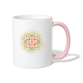 Mandala Blüten / Tasse - Weiß/Pink
