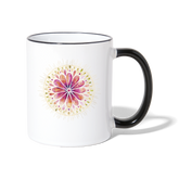 Mandala rot / Tasse - Weiß/Schwarz