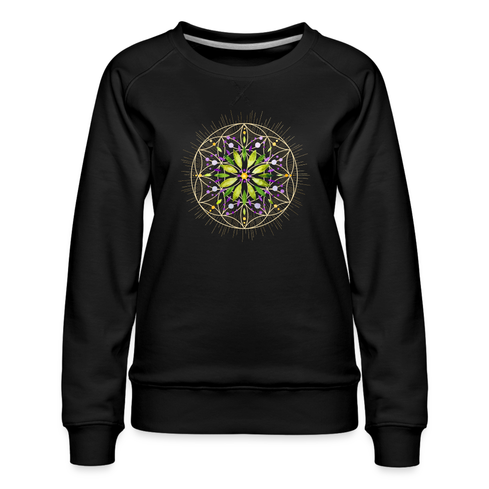 Mandala grün / Sweater - Schwarz