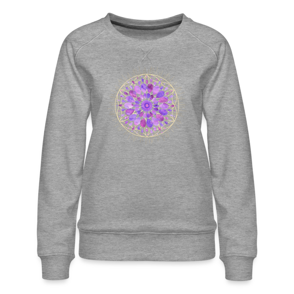 Mandala lila / Sweater - Grau meliert