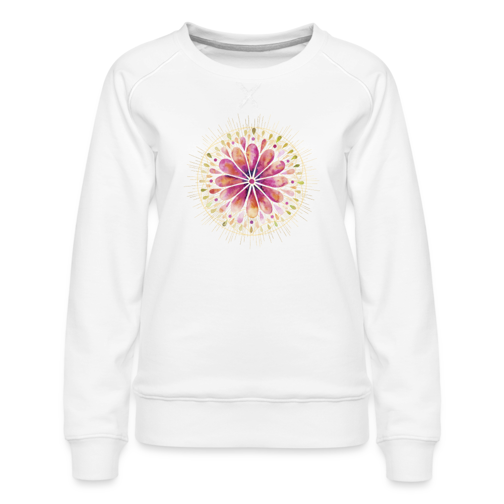 Mandala rot / Sweater - weiß