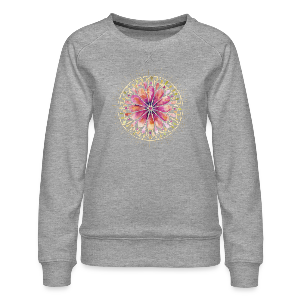 Mandala rot / Sweater - Grau meliert