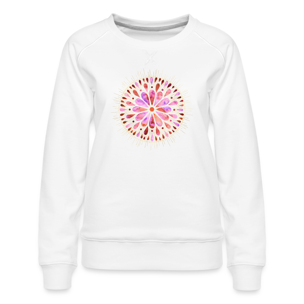 Mandala pink-rose / Sweater - weiß
