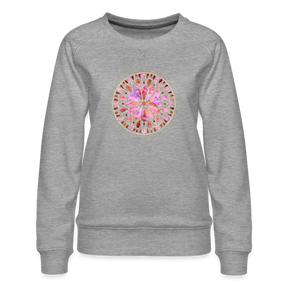 Mandala pink-rose / Sweater - Grau meliert