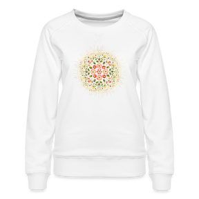 Mandala Blüten / Sweater - weiß