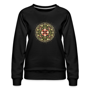 Mandala Blüten / Sweater - Schwarz