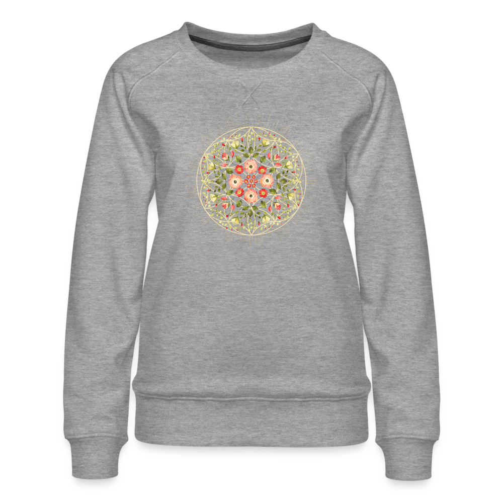 Mandala Blüten / Sweater - Grau meliert