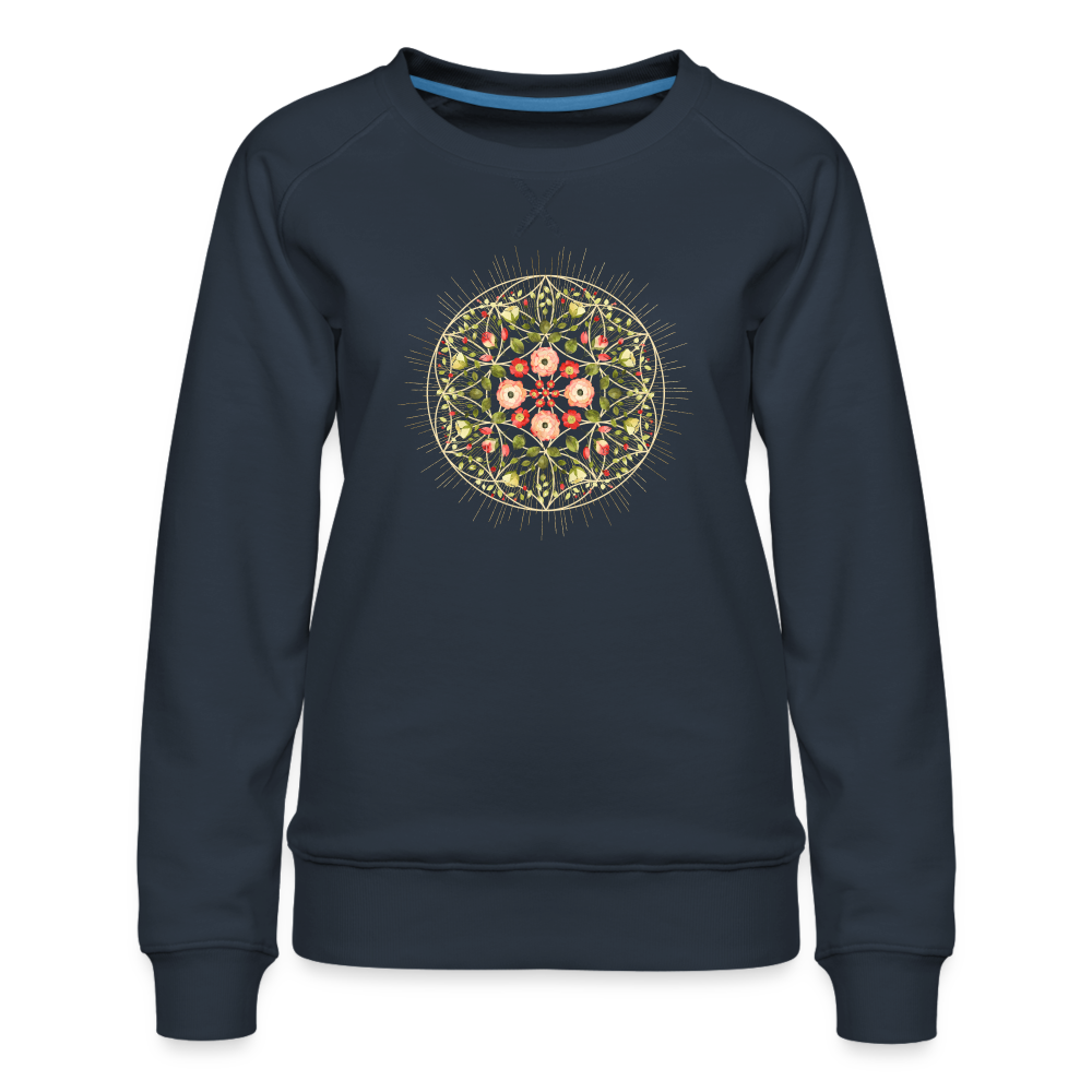 Mandala Blüten / Sweater - Navy