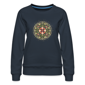 Mandala Blüten / Sweater - Navy