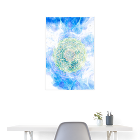 Cosmic Flower / Poster - weiß