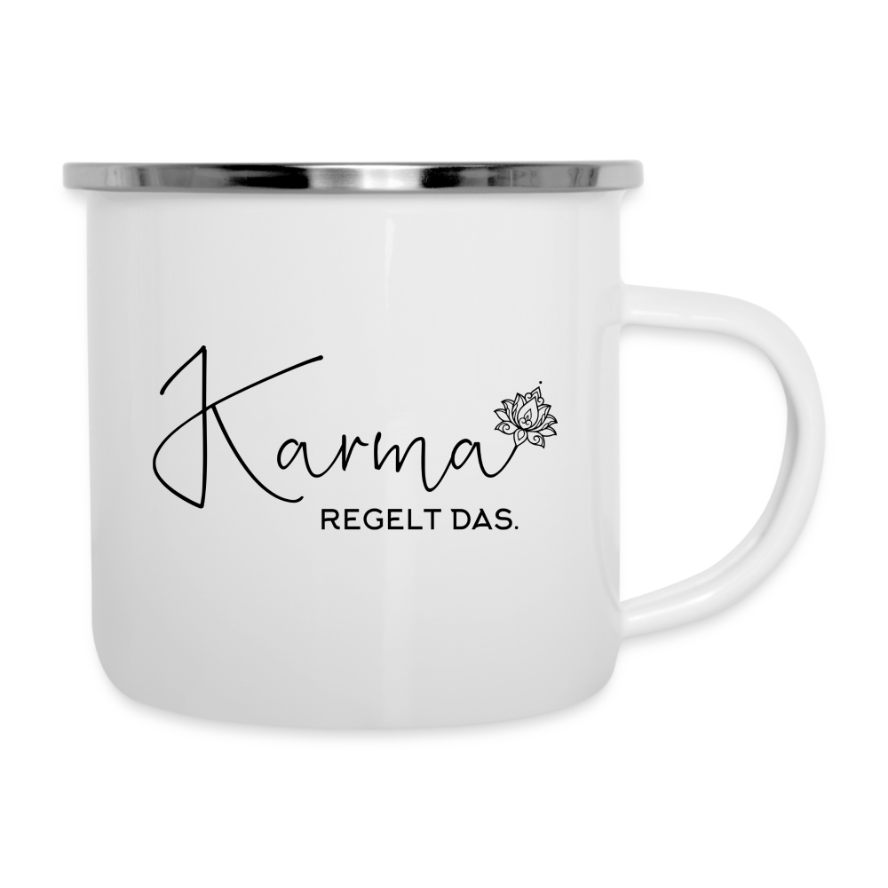 Karma / Emaille-Tasse - weiß
