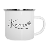 Karma / Emaille-Tasse - weiß