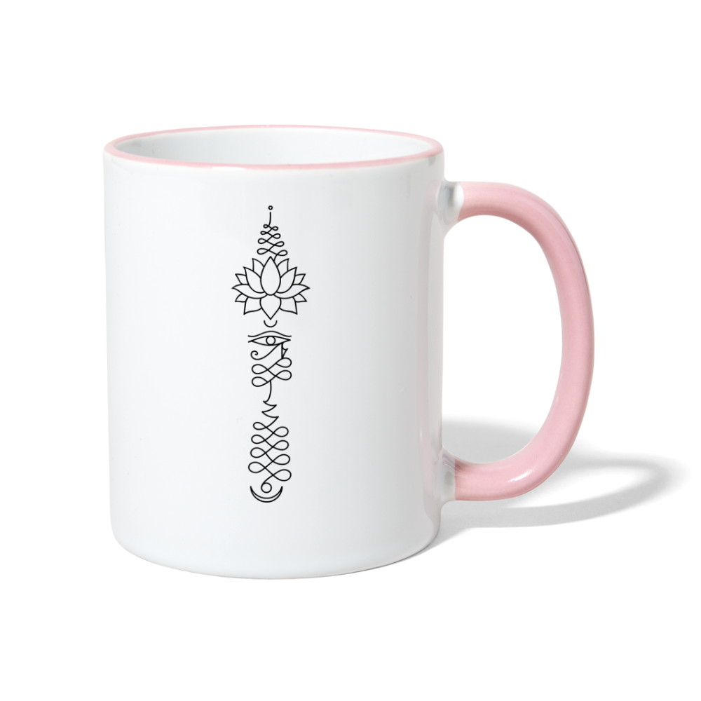 Lotusauge / Keramiktasse - Weiß/Pink