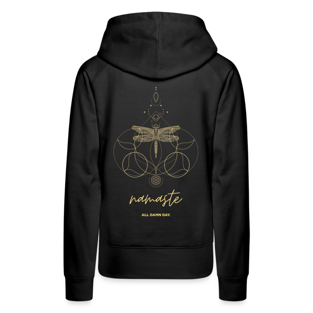 Namaste Libelle / Backprint Hoodie - Schwarz