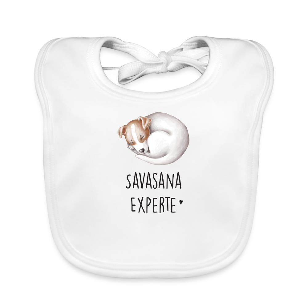 Savasana Experte / Baby Bio-Lätzchen - weiß