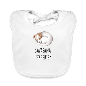 Savasana Experte / Baby Bio-Lätzchen - weiß