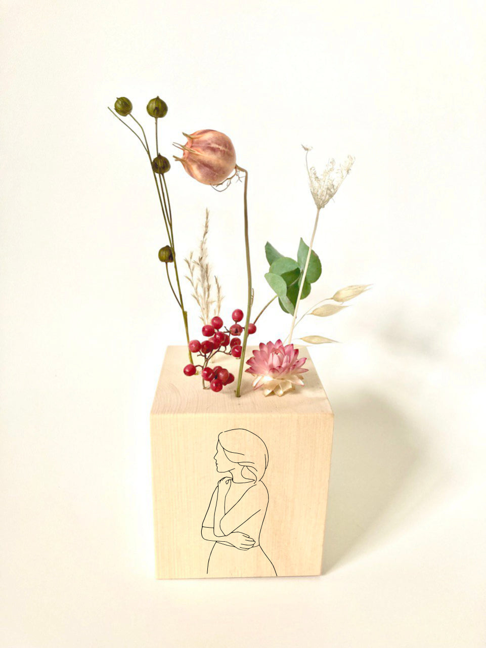 Zirben Flower Cubes / Selbstliebe Strichzeichnungen